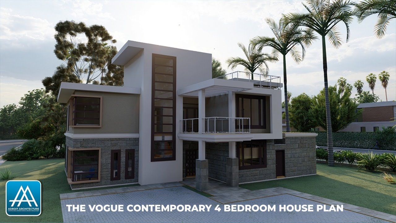 The Vogue Contemporary 4 Bedroom House Plan