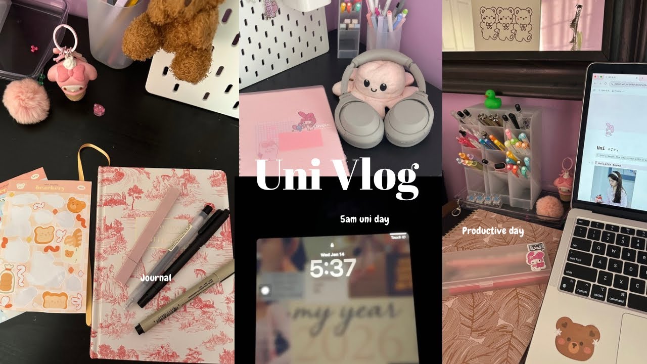 Productive Day ☁️ | waking up at 5am, uni day, grwm, journal 