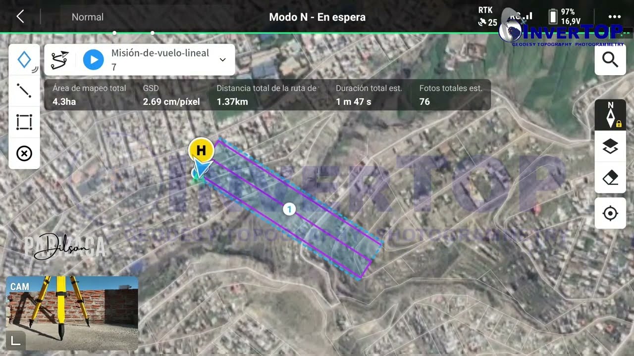 CONEXION DRON DJI M3E CON GNSS TRIMBLE R12i