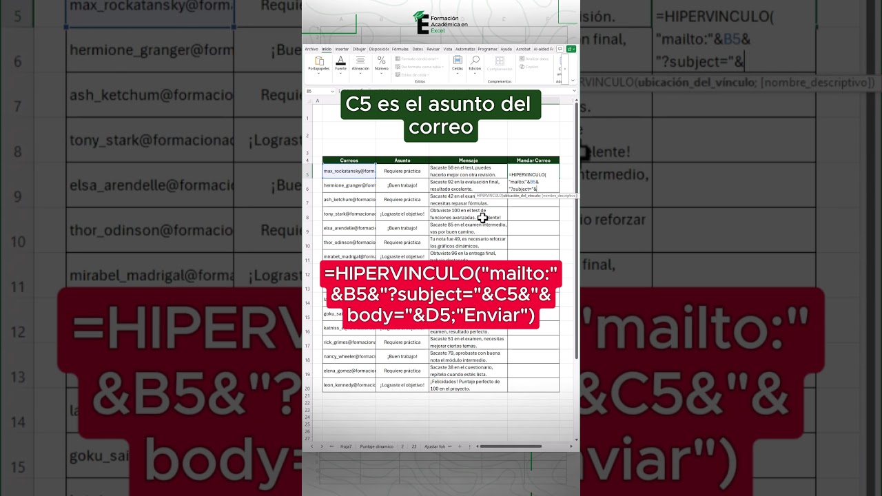 Env&iacute;a r&aacute;pidamente correos masivos en Excel. 😎📌#excel #exceltutorial #exceltips