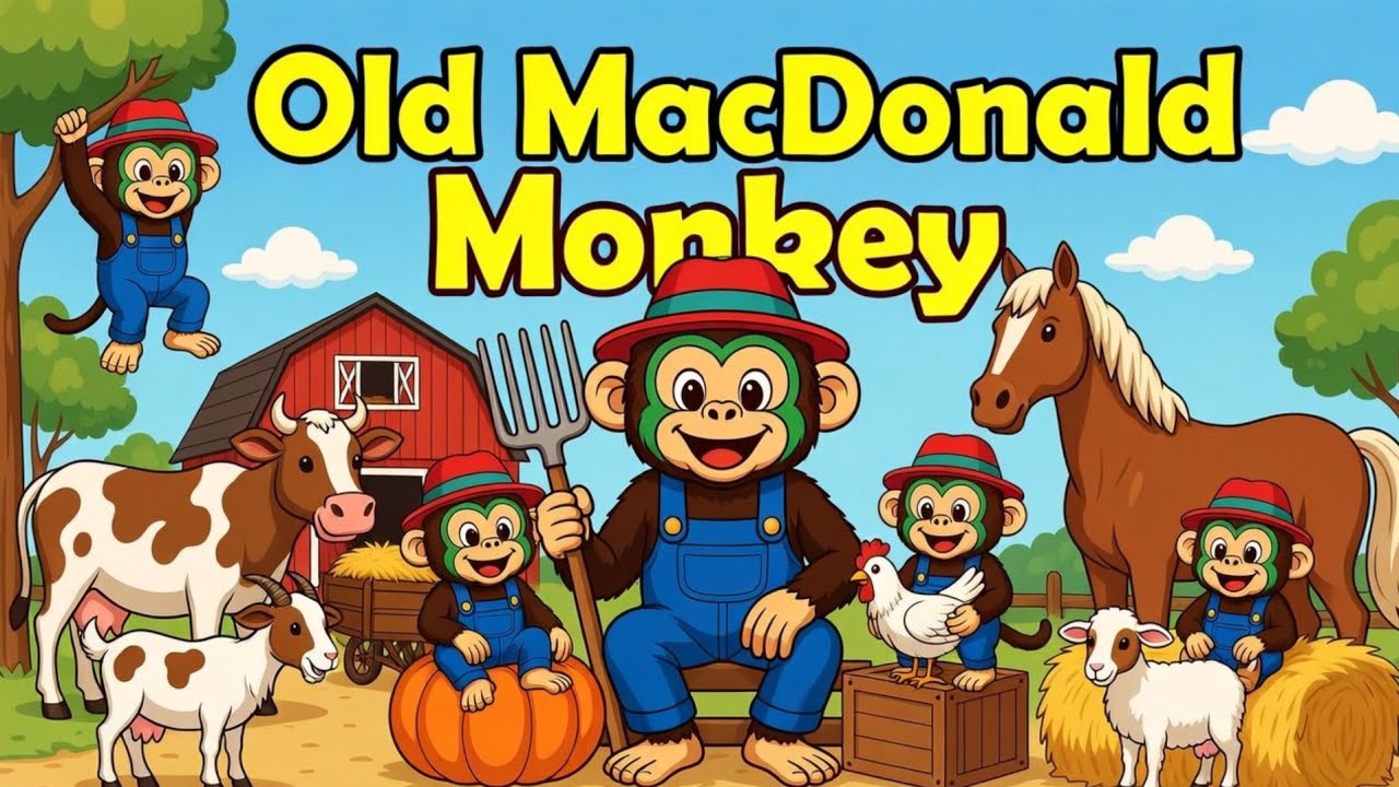 Old MacDonald Monkey 🐵 | Animal Sounds for Toddlers | Kids Songs in English