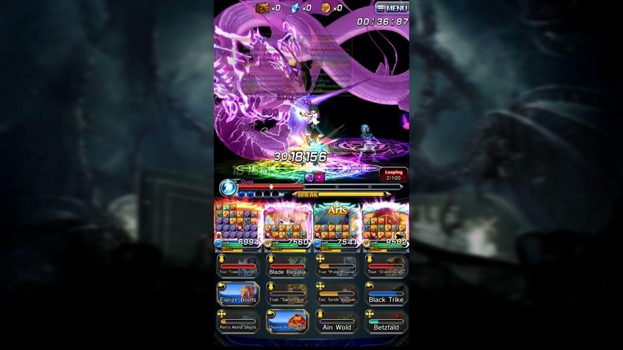 Grand Summoners: [Chapter 24 Challenge] 53seconds Full Clear AI.