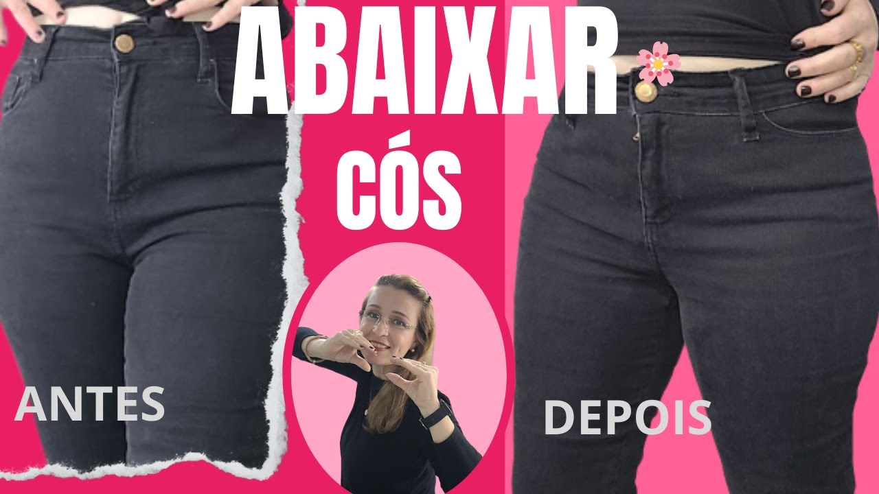 COMO ABAIXAR O CÓS DA CALÇA JEANS SAIA BERMUDA SHORT(DIY)
