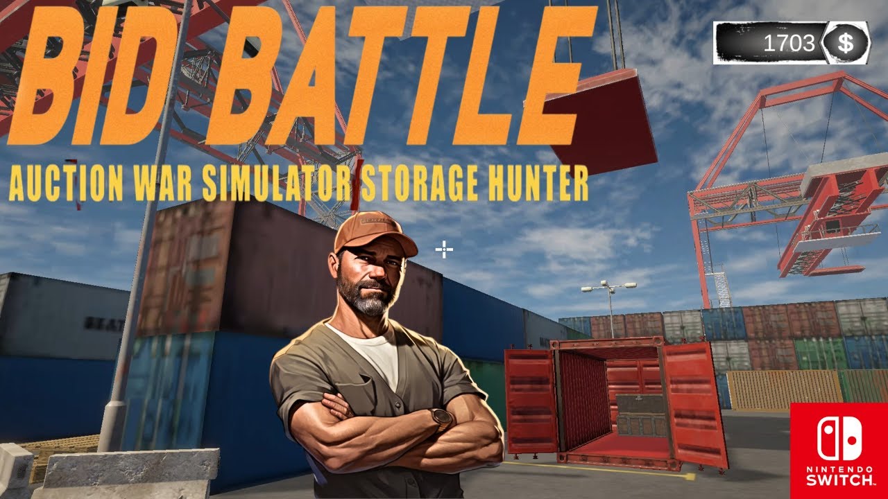 Bid Battle Auction War Simulator Storage Hunter - Nintendo Switch gameplay release - auction begins