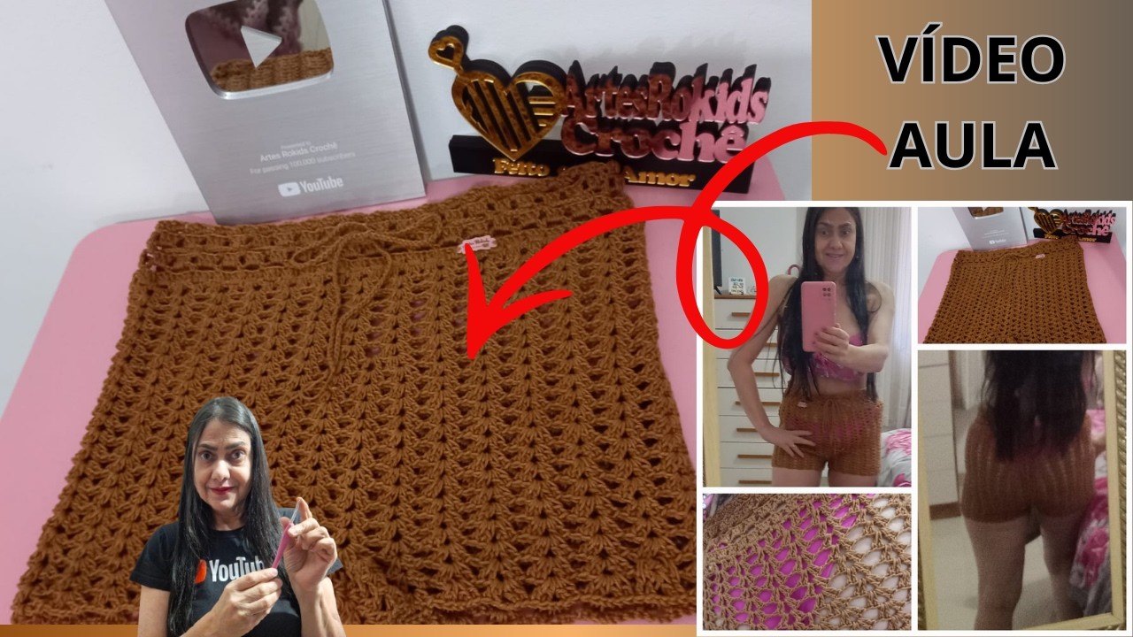 PASSO A PASSO SHORTS EM CROCHÊ POR @artesrokidscroche