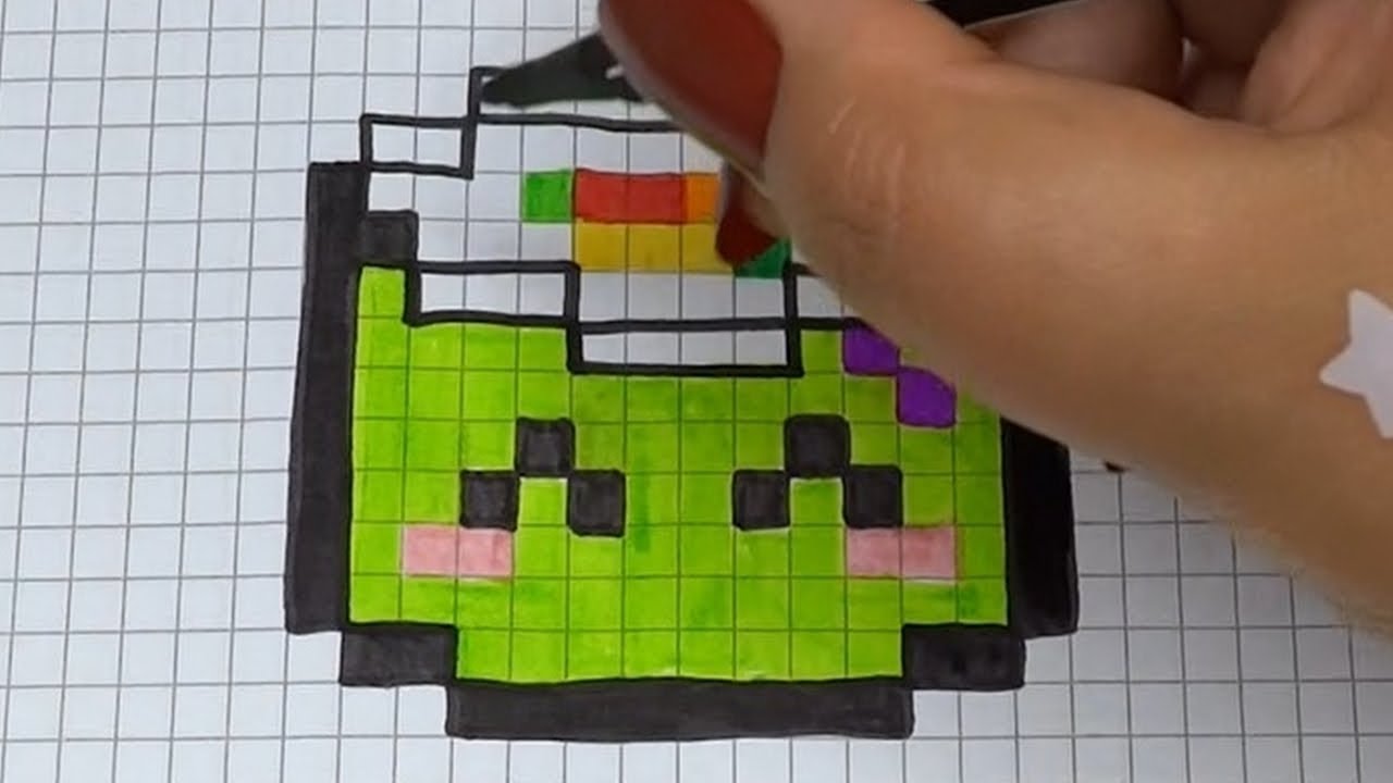 DIY Handmade Drawing Pixel Art | How to draw a cute Sushi Roll | Kawaii Food| Draw with Me