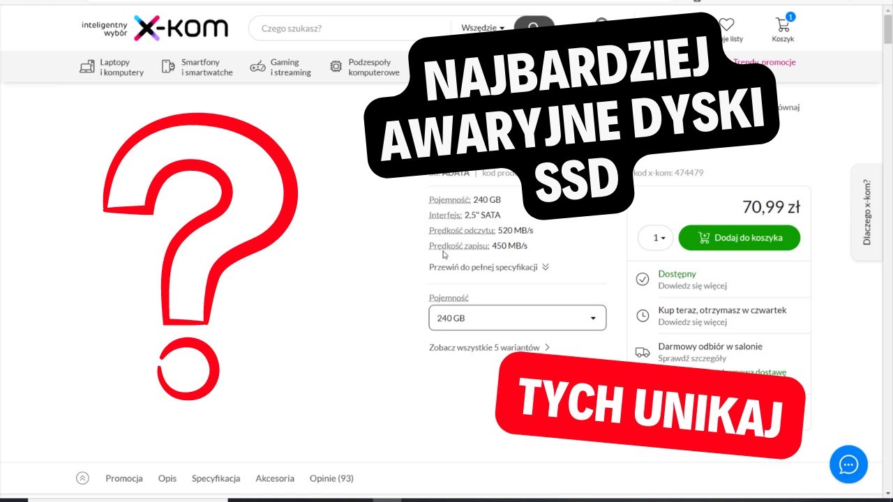 Najbardziej awaryjne najgorsze dyski SSD Poradnik Tych dysk&oacute;w unikaj ADATA GIGABYTE KINGSTON