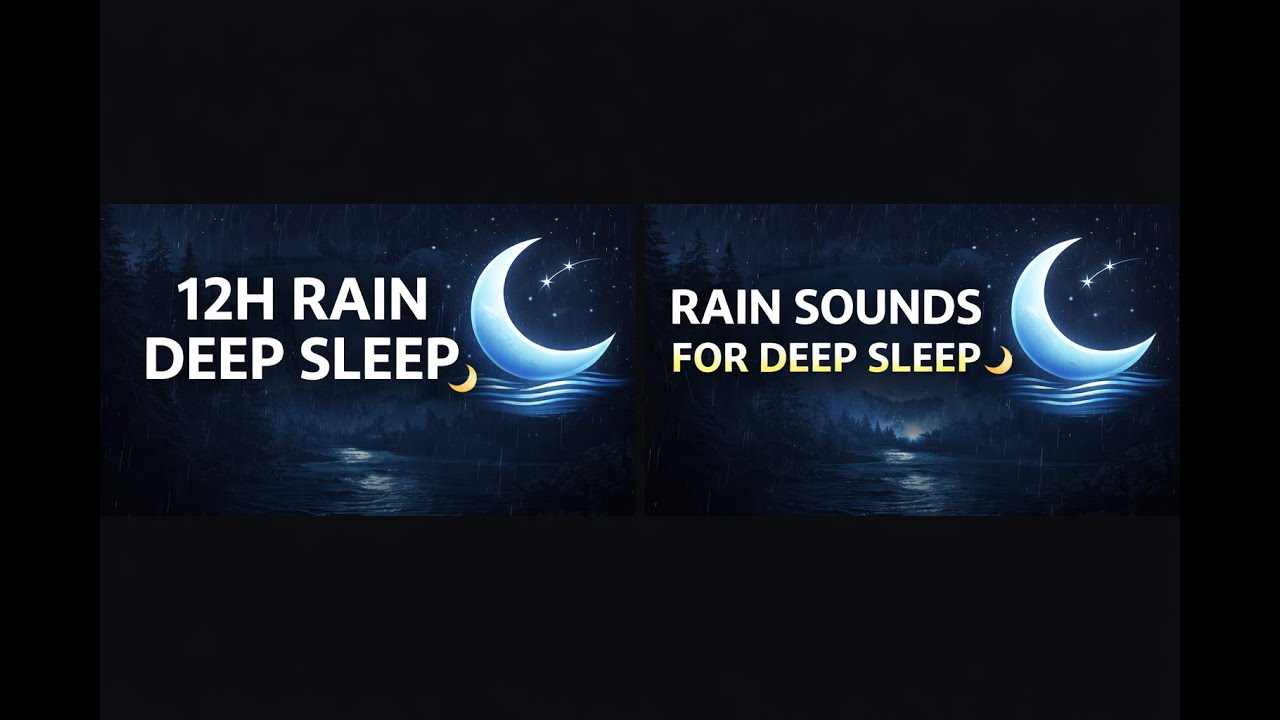 12 Hours Rain Sounds for Deep Sleep 🌙 | Black Screen Night Ambience