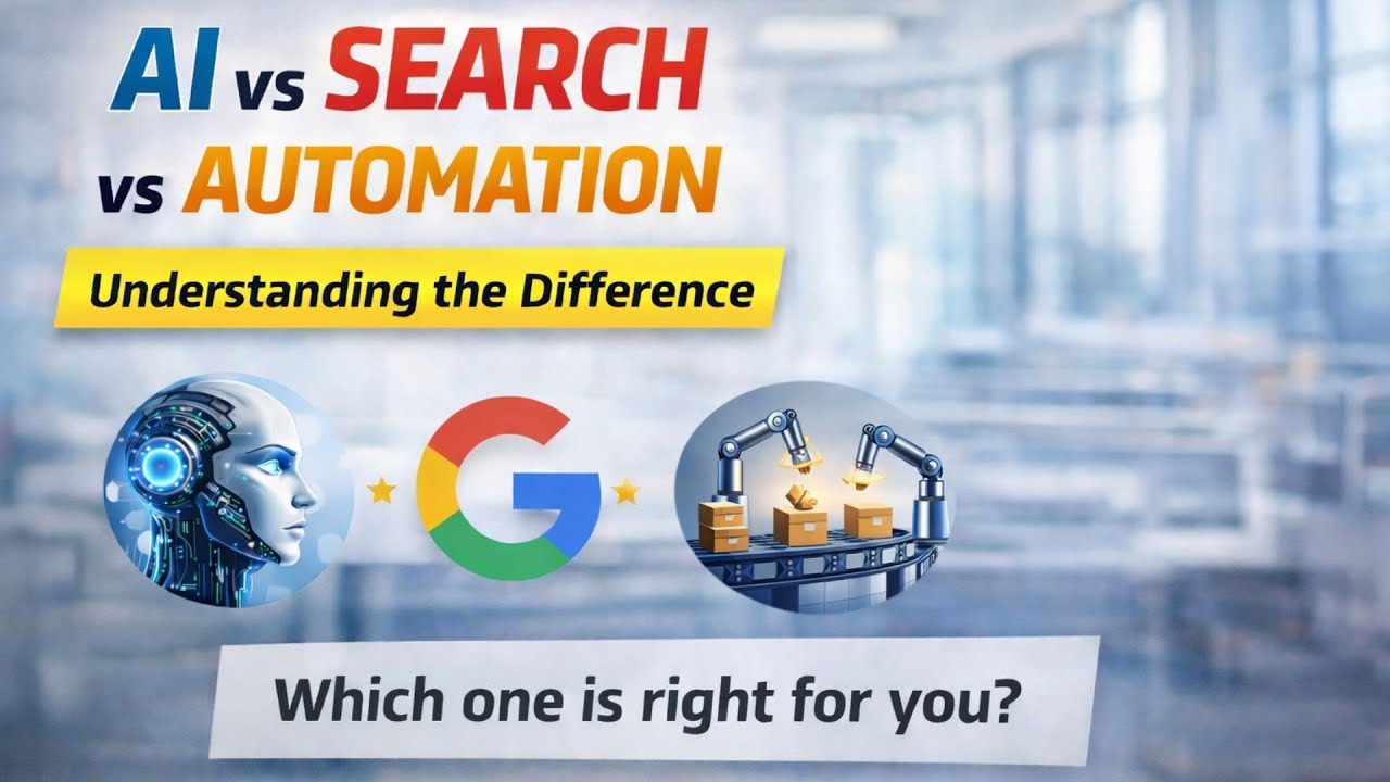 AI vs Search vs Automation Explained Simply | GenAI for Beginners
