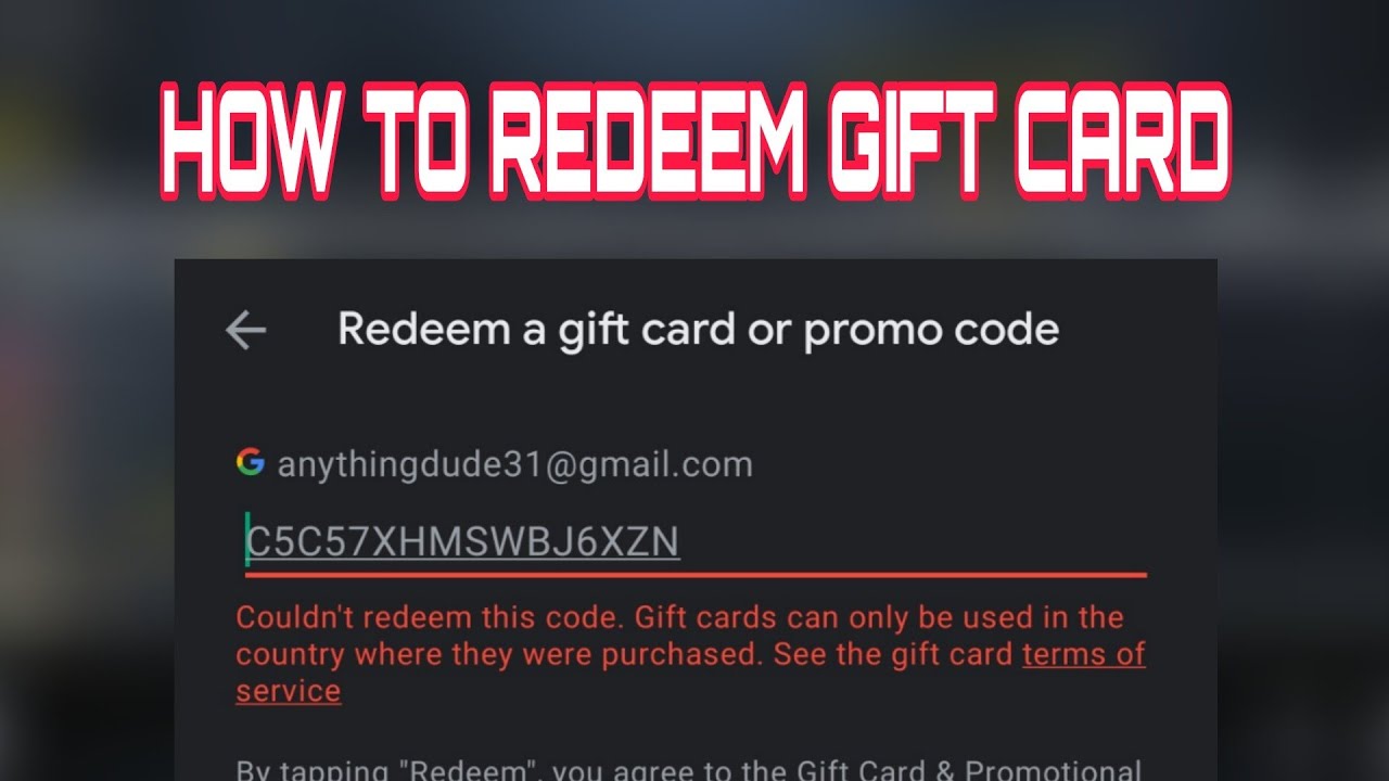 HOW TO REDEEM GIFT CARD (PROBLEM FIXED)