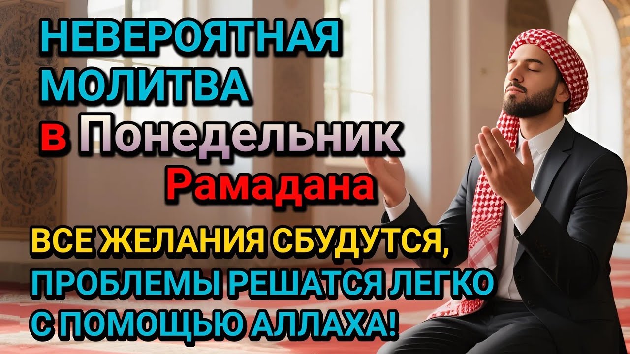 Невероятная молитва в Понедельник в месяце Рамадана! Все желания сбудутся, и проблемы исчезнут