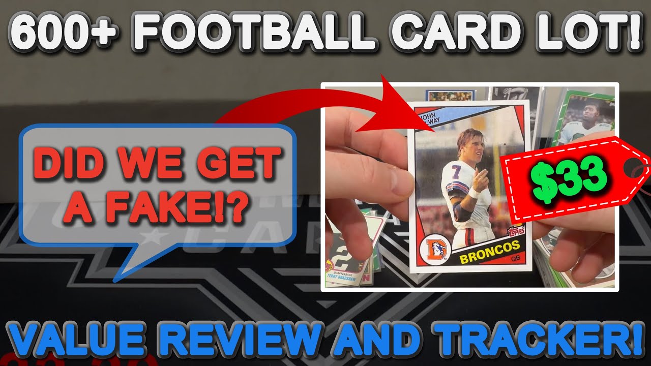 I Paid $33.39 for this 600+ Football Card Lot from eBay! Great value + a fake HOF QB Rookie Card!?