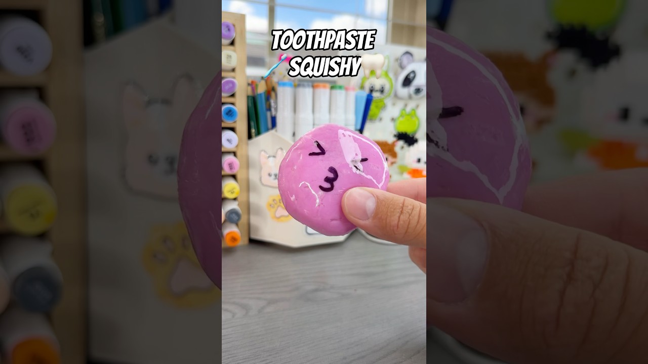 🦷Toothpaste DIY Squishy￼! #diy #diysquishy #squishy #diyfidgets #fidget #cutecrafts #cute