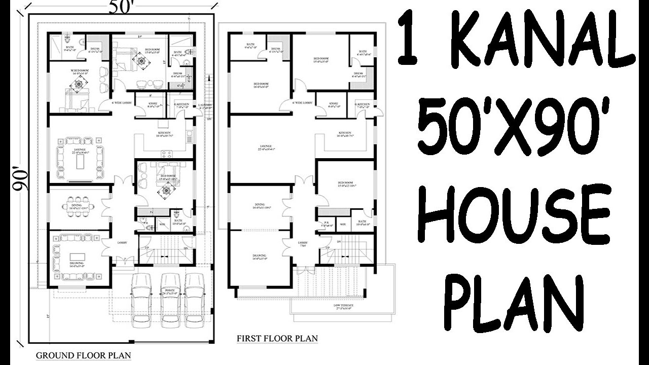 50x90 house plan DHA