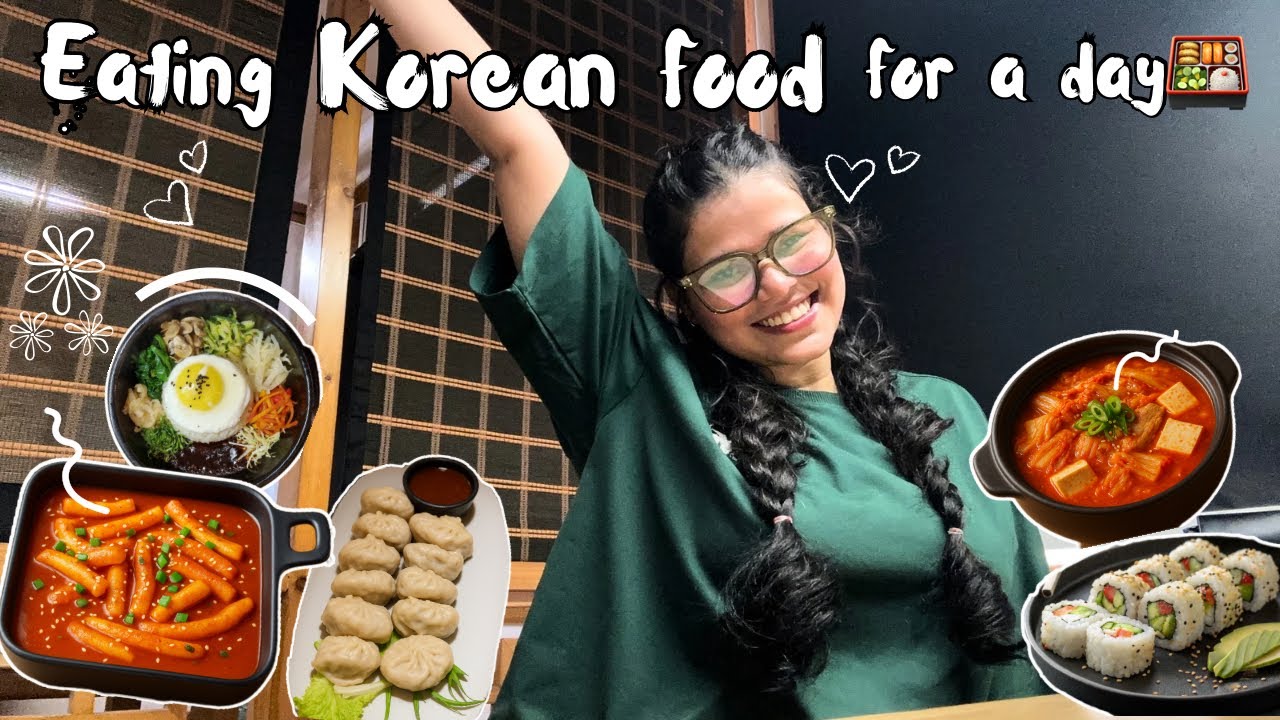 EATING KOREAN FOOD FOR A DAY🇰🇷🍜| What i ate + My real thoughts 🌸✨