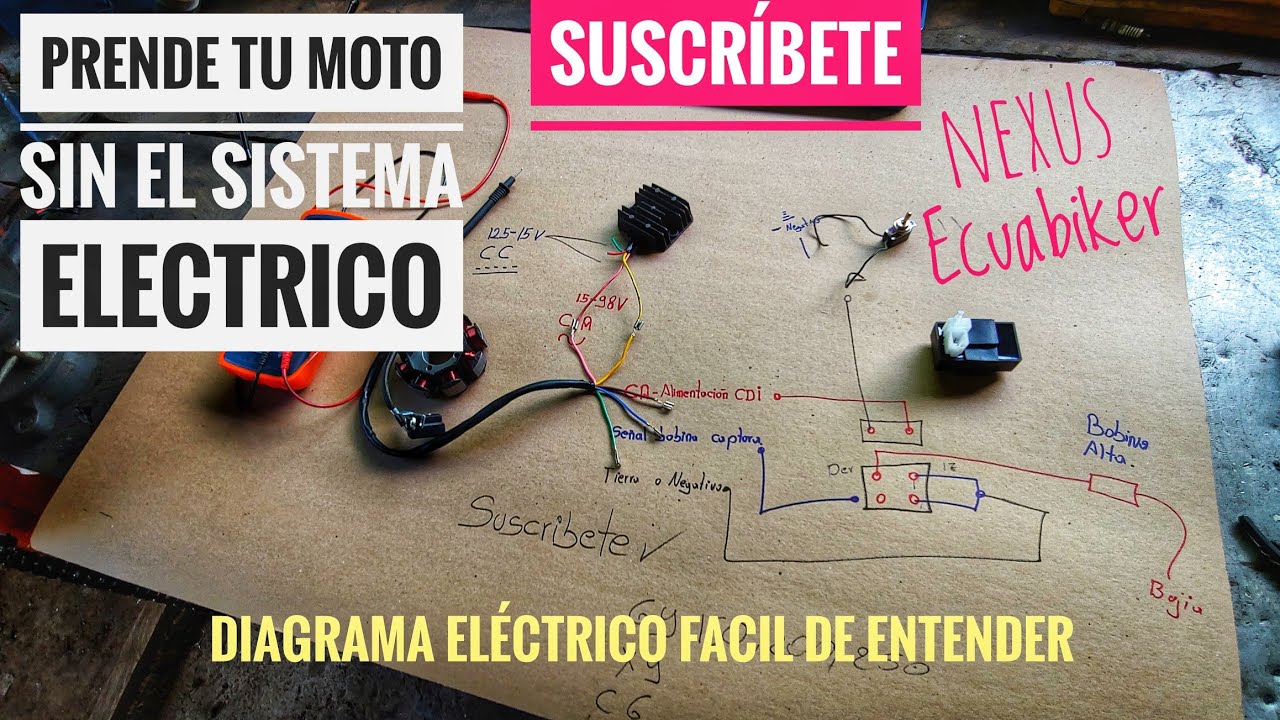 Como PRENDER MI MOTO Sin el  sistema Electrico (Bien explicado) CABLES BASICOS //NEXUS ECUABIKER