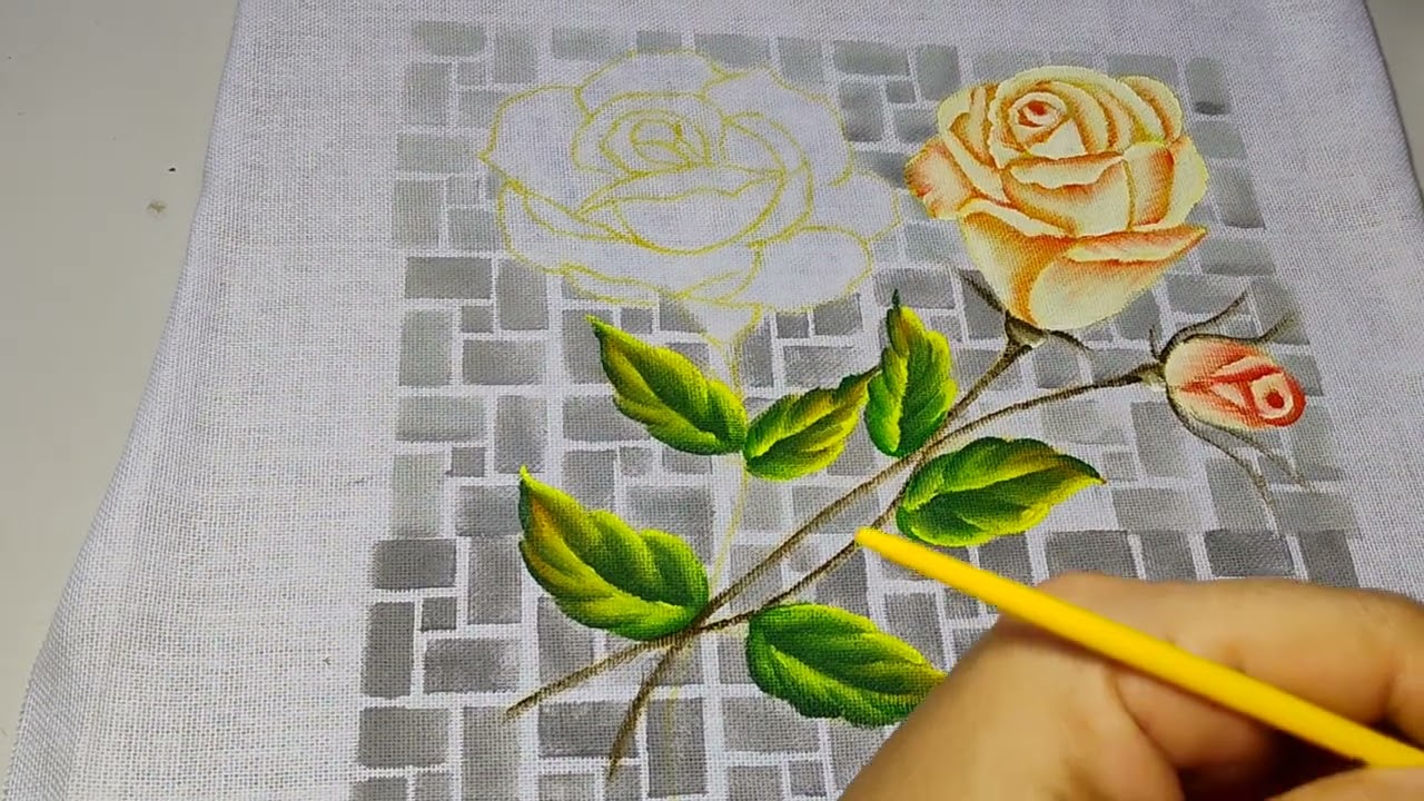 Como Pintar Rosa cor champanhe 