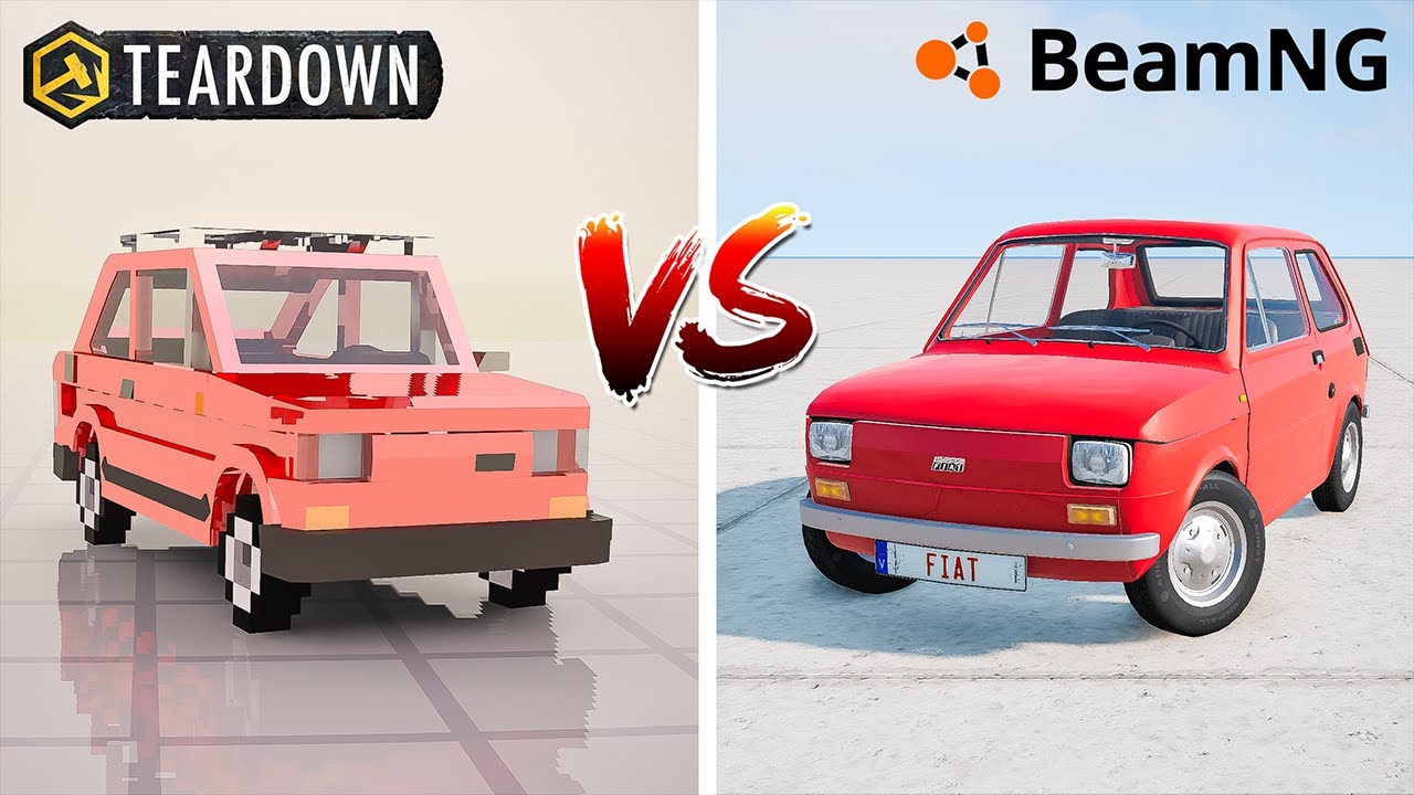 Teardown FIAT 126P MALUCH vs BeamNG Drive FIAT 126P MALUCH