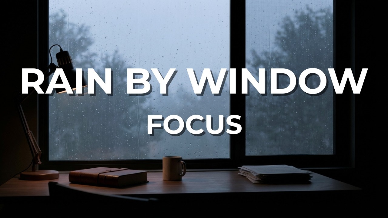 Rain by Window for Focus (Black Screen) – 3 Hours of Calm Study Sounds