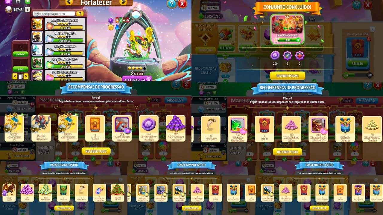 Dragon City - 4ª da Vibora Plásmica, Conclui o Álbum de Figura, Recompensas dos Passes