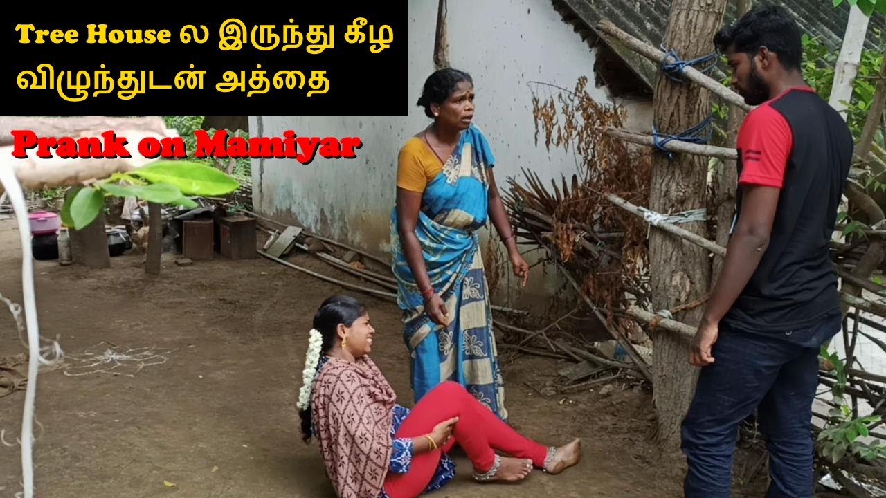 சங்கீதா மரத்துல இருந்து  விழுந்து காலு ஒடைஞ்சிடுத்து மா | Leg Broken Prank On Mamiyar | Pranks