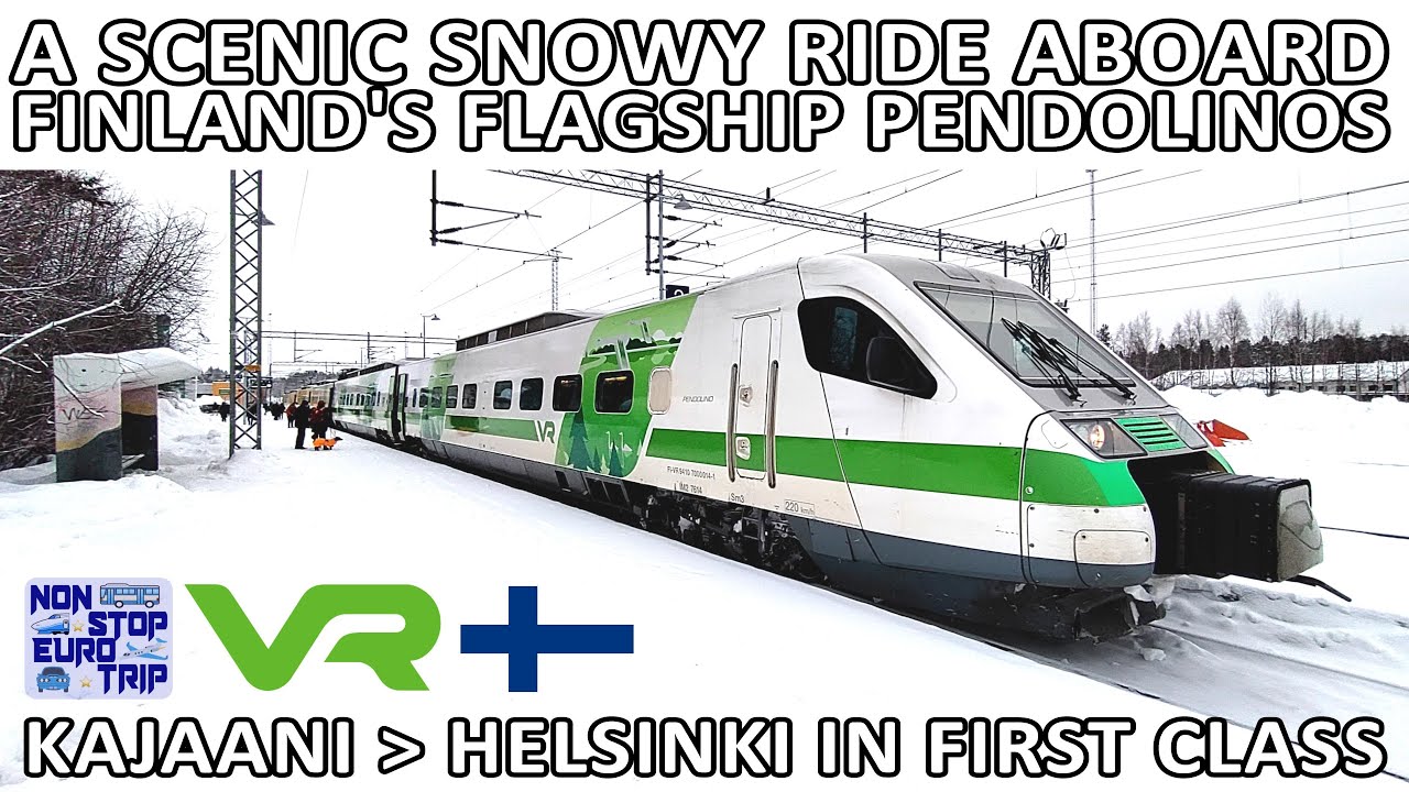 ЖИВОПИСНАЯ СНЕЖНАЯ ПОЕЗДКА НА БОРТУ VR FINLAND'S FANTASTIC PENDOLINOS / KAJAANI В ХЕЛЬСИНКИ В ПЕРВОМ