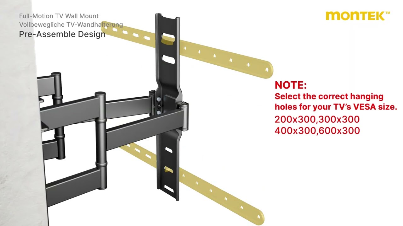monTEK Full-Motion TV Wall Mount Installation Guide