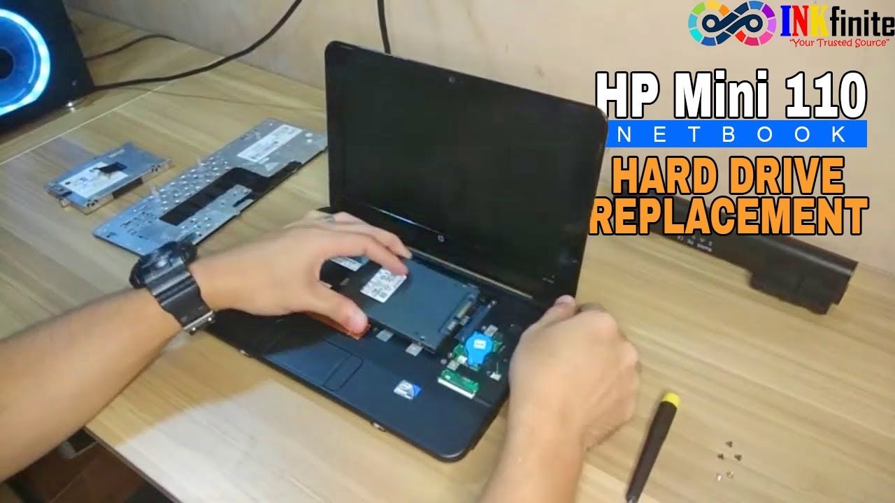 HP Mini 110 Netbook Hard Drive Replacement Full Tutorial | INKfinite