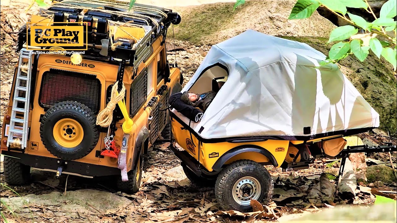 Camel Trophy D110 Defender D1RC с прицепом-палаткой Team Raffee Co.