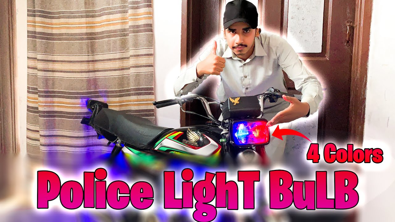 New Police Led BulB Installed🔥|M3 Light K Level Ka BulB🥵|8 FuncTion|4 Colours❤️