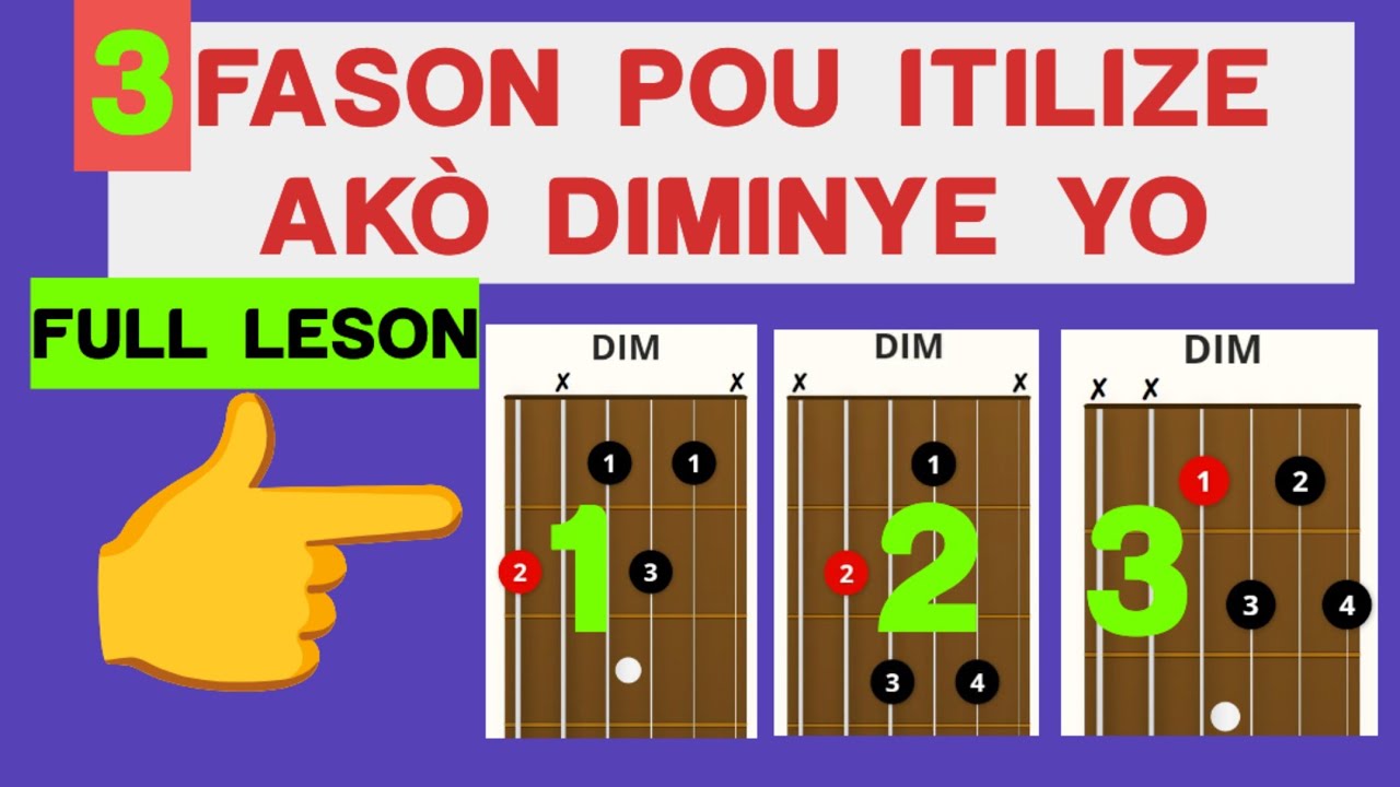 MEN 3 BON FASON POU ITILIZE AKO DIMINYE YO NAN MIZIK
