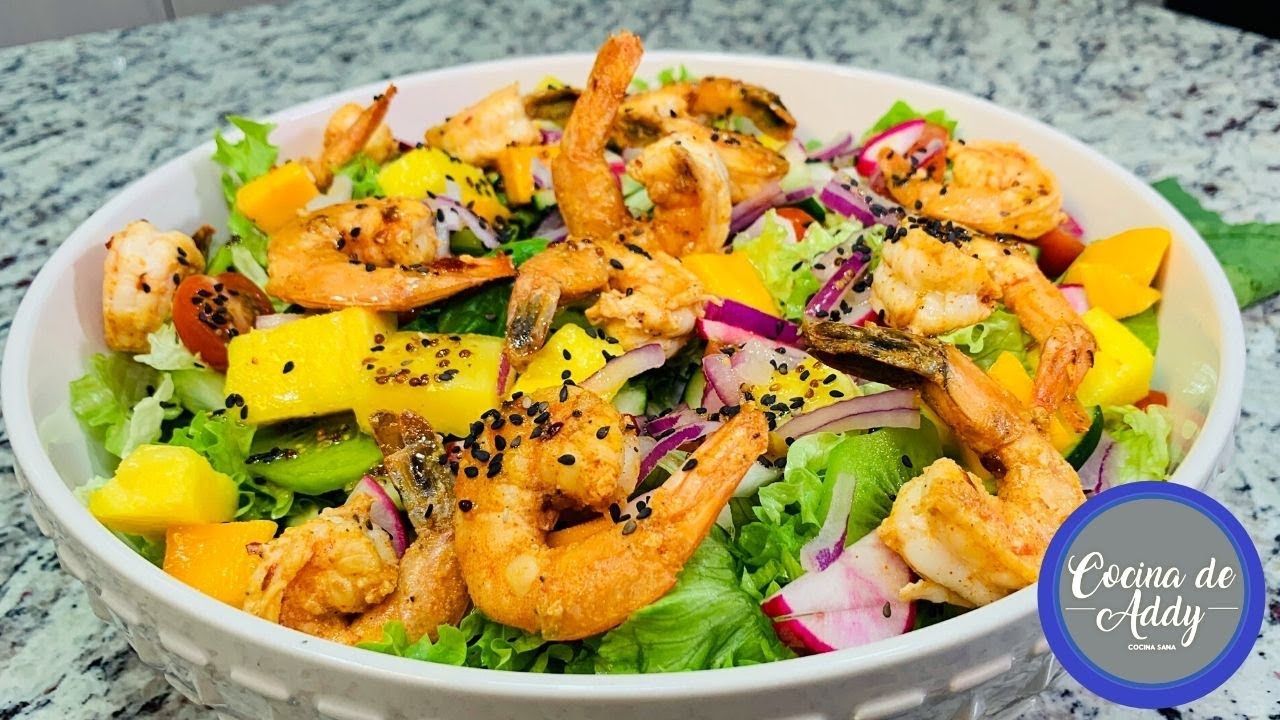 Deliciosa, Fácil y Nutritiva ENSALADA TROPICAL CON CAMARONES La mejor que probarás | Cocina de Addy