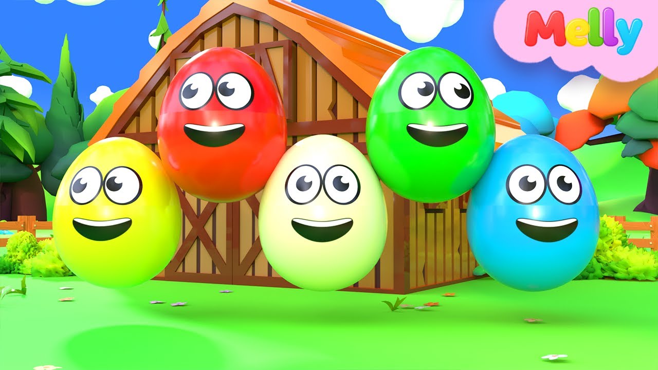 Aprenda Cores e Números | Ovos Coloridos na Fazenda | Melly em Português – Canções Infantis Músicas