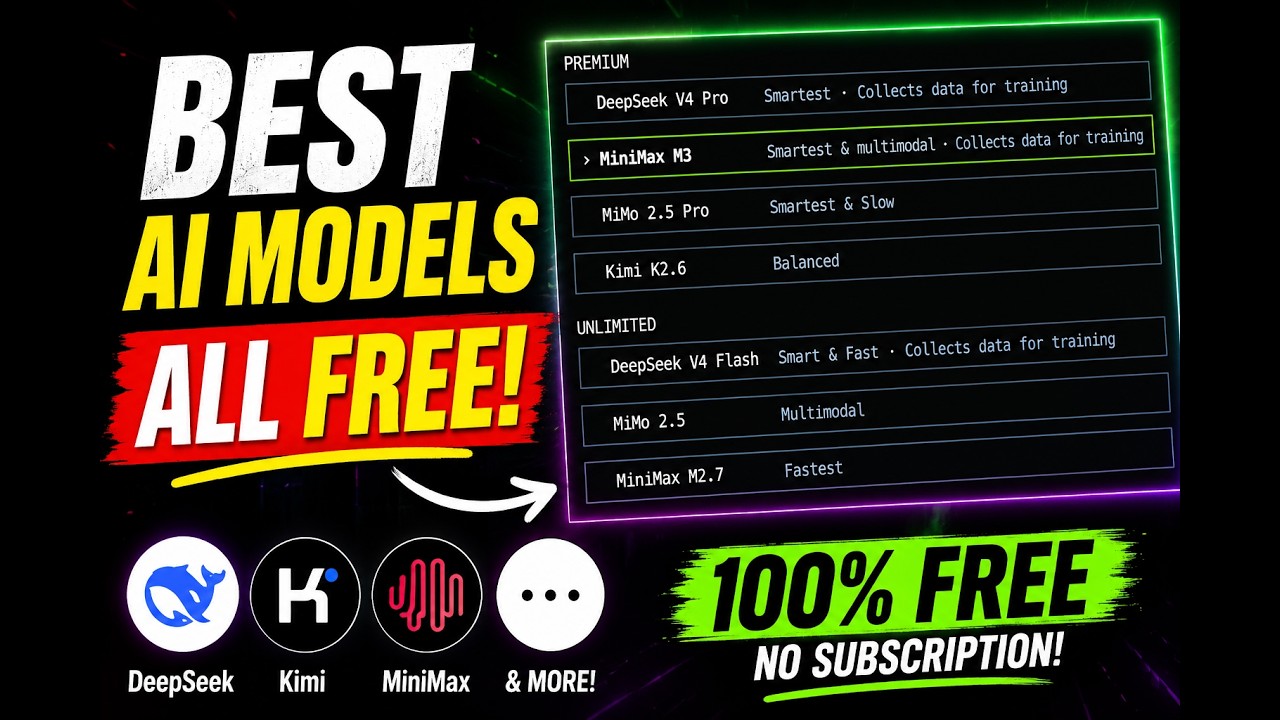 Tested DeepSeek V4 Pro, Kimi K2.6 & MiniMax M3 Free