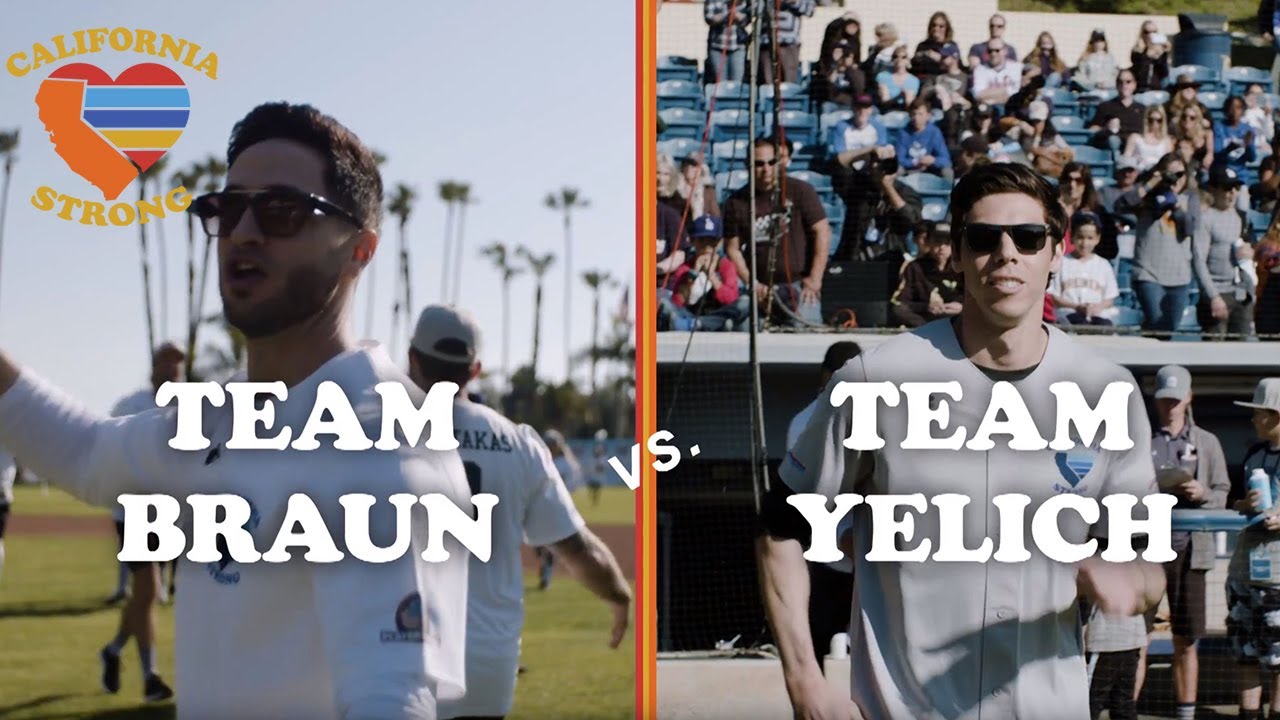 2020 California Strong Softball Game | Team Yelich vs. Team Braun Mic'd Up!