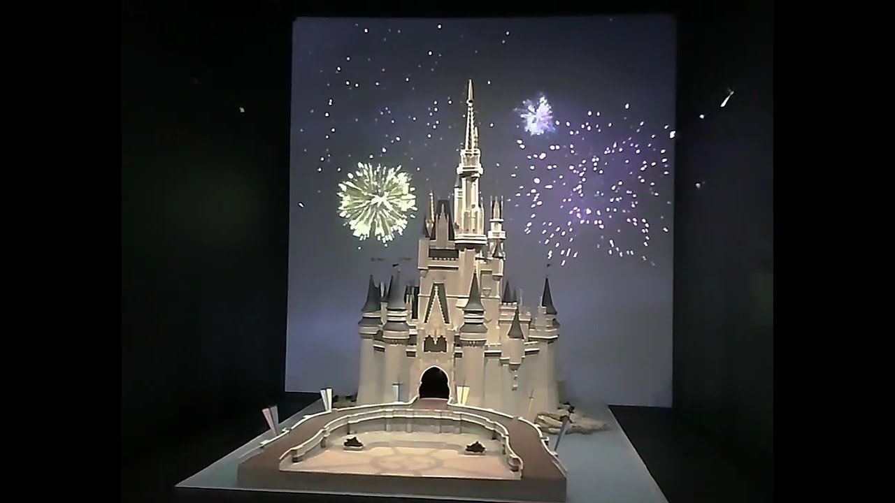 Walt Disney Cinderella Castle Display with animated background lights - Union Station. #disneyworld