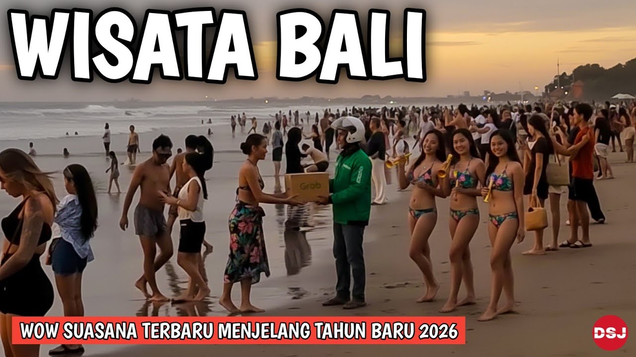 Situasi wisata Bali jelang tahun Baru ramai di Pantai seminyak Bali
