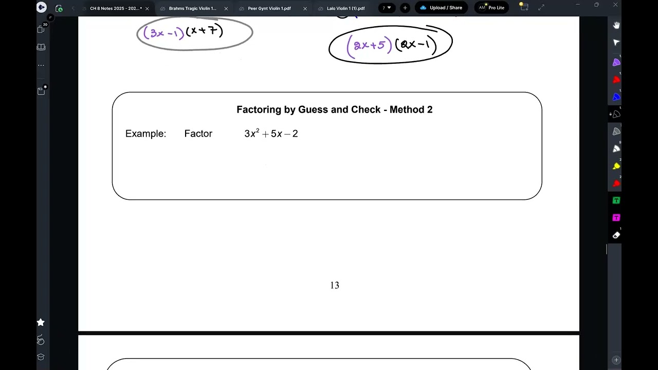 Algebra 1 Lesson 8.7 Part 1