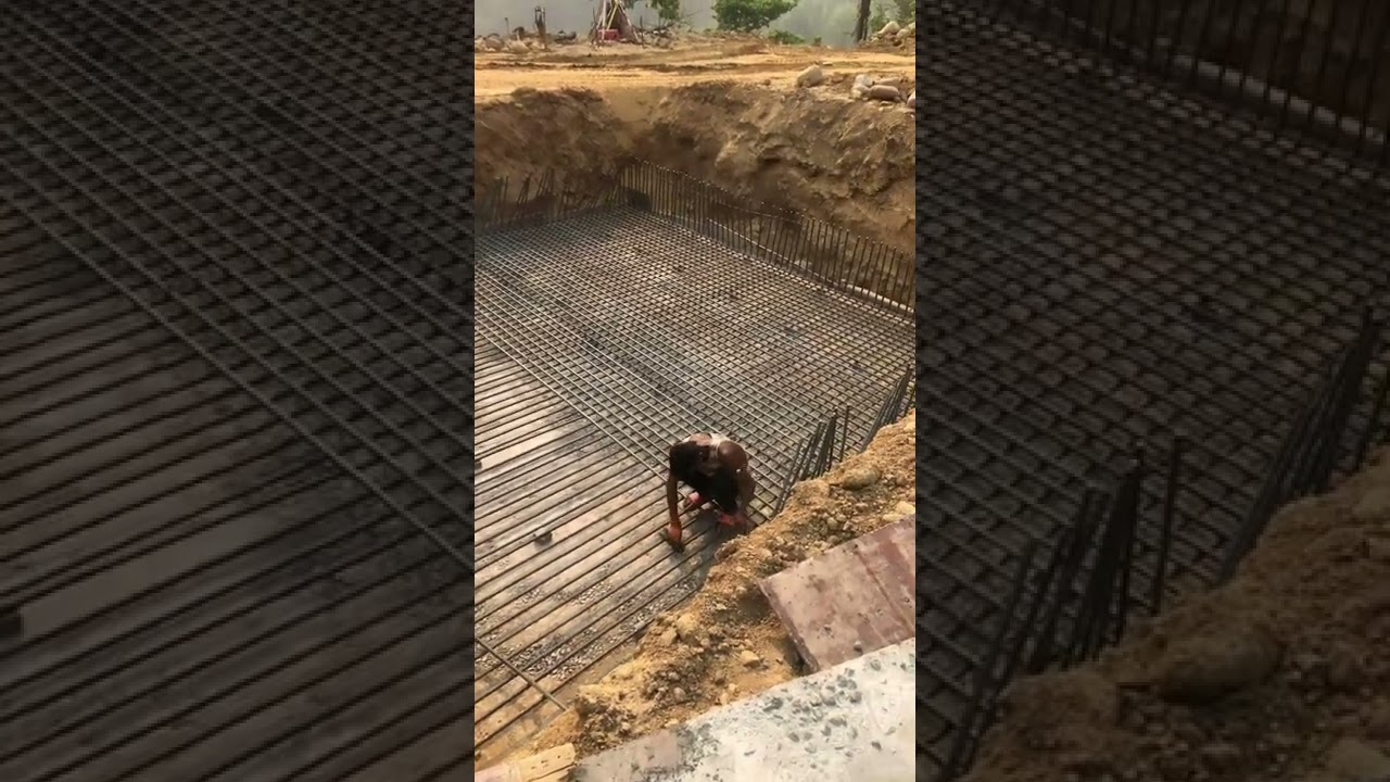 Isolated Footing Rebar Placement #shorts