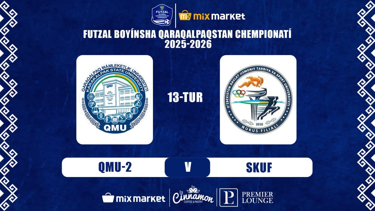 Futzal boyinsha Qaraqalpaqstan XXII MIX MARKET chempionati. QMU-2 - SKUF