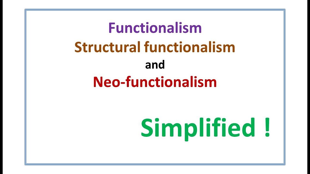 Functionalism | structural functionalism | neo functionalism |Sociology |Major Sociological Paradigm