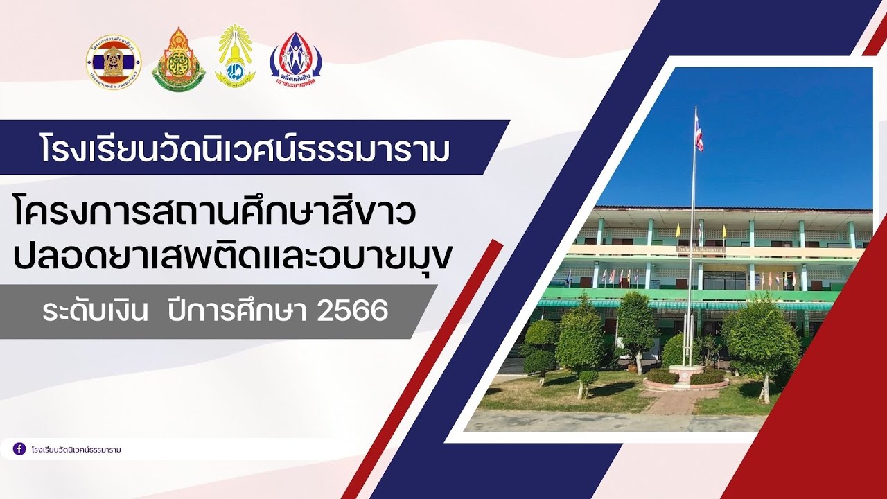 โครงการสถานศึกษาสีขาว ปลอดยาเสพติดและอบายมุข ปีการศึกษา 2566 ระดับเงิน โรงเรียนวัดนิเวศน์ธรรมาราม