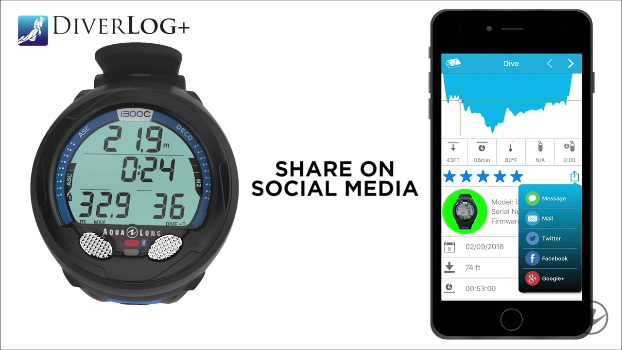 Aqua Lung i300C Dive Computer & DiverLog+ App - LeisurePro