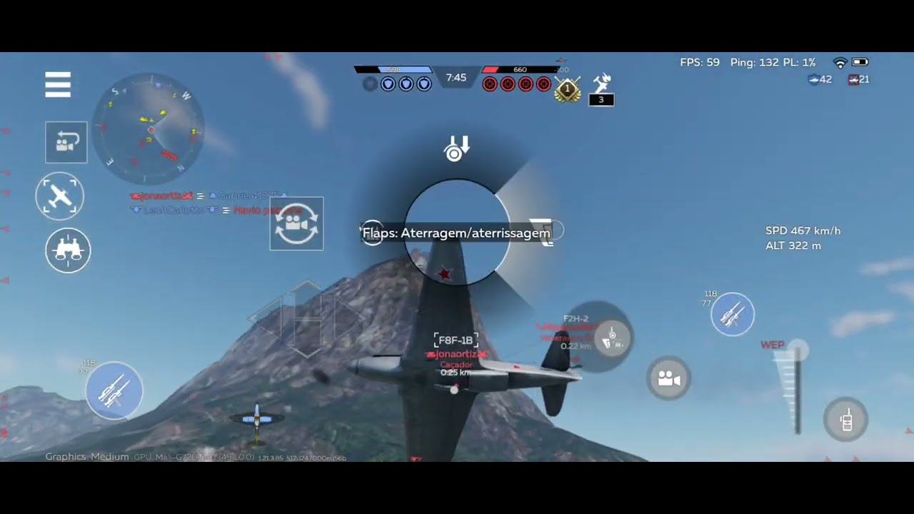 Gameplay de batalhas aéreas - War Thunder Mobile -