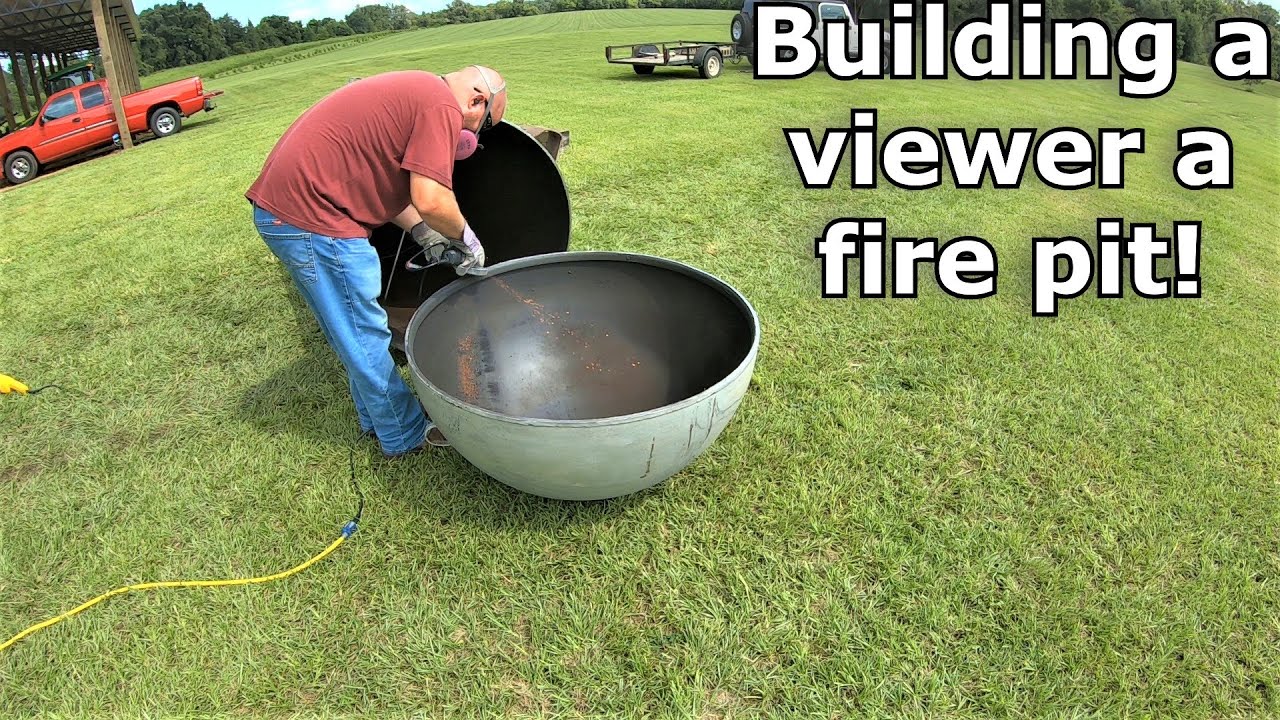 Building a fire pit for a viewer! HUGE fire pit!!! #425