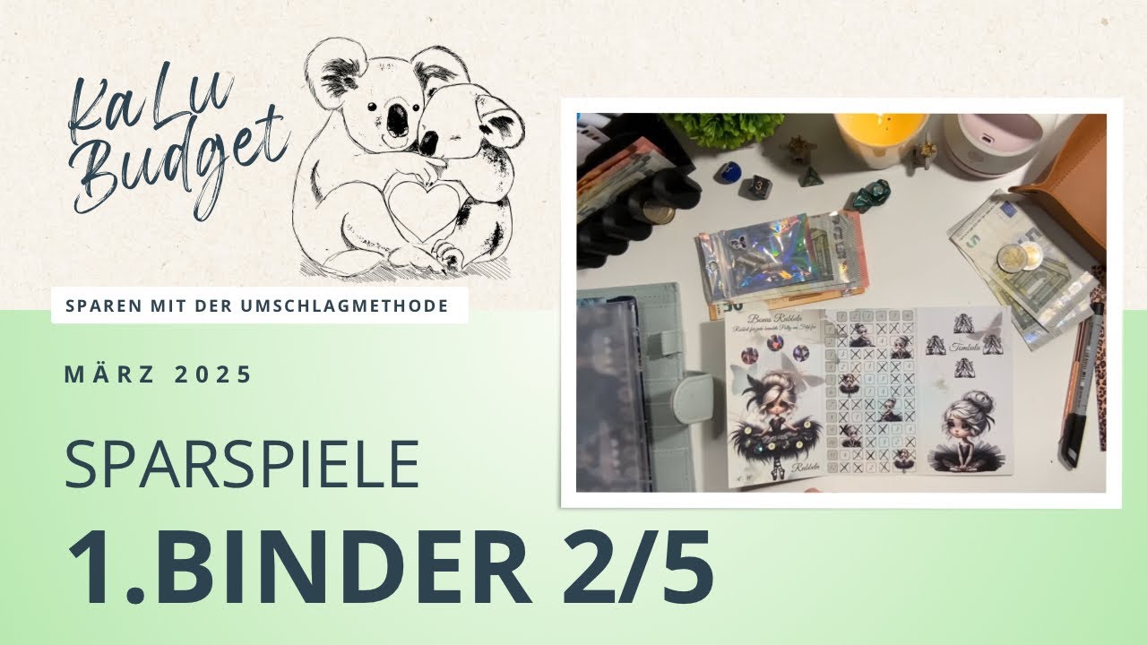 Sparspiele im Binder 1 | 03/26 - 2/5 | Budget 90 EUR| Mit Extra Runde für Führerschein🥰 #budgetieren