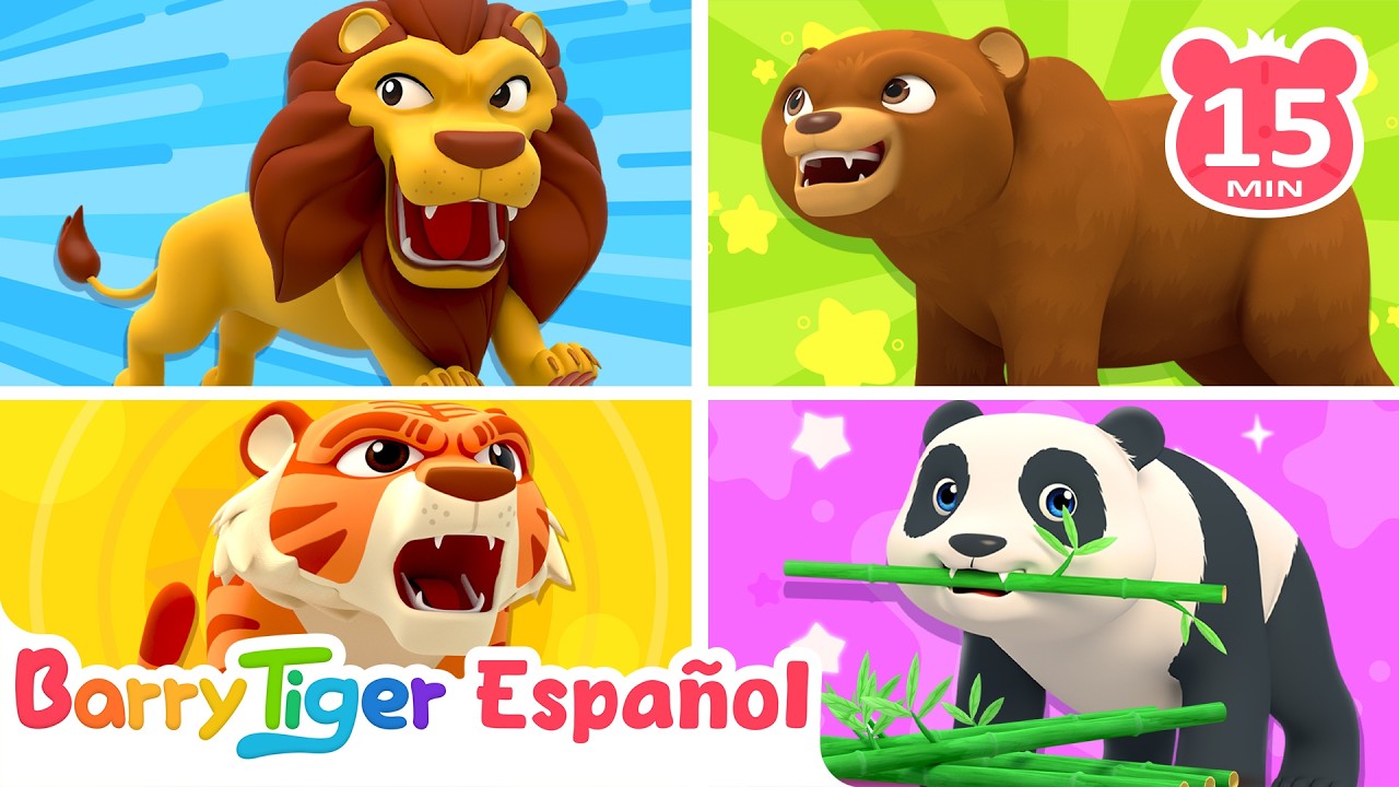 Canciones de Animales del Zoológico 🐘🦓🐒 | Canciones Infantiles | BarryTiger