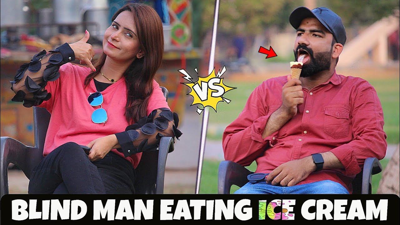 Blind Man Eating Ice Cream And Flirting With Girl Prank | Challenger Boys