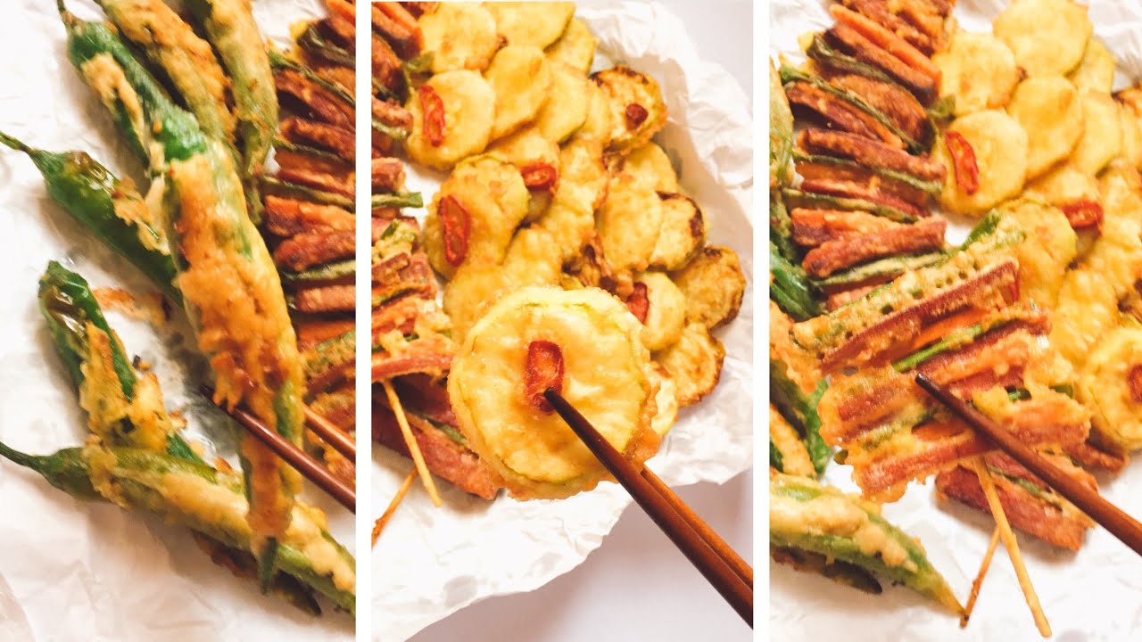 الخضار المقلي بالطريقه الكوريه 🇰🇷 🥢 من الأطباق المشهورة واللذيذهKorean fried vegetables الطعم رهيب😋