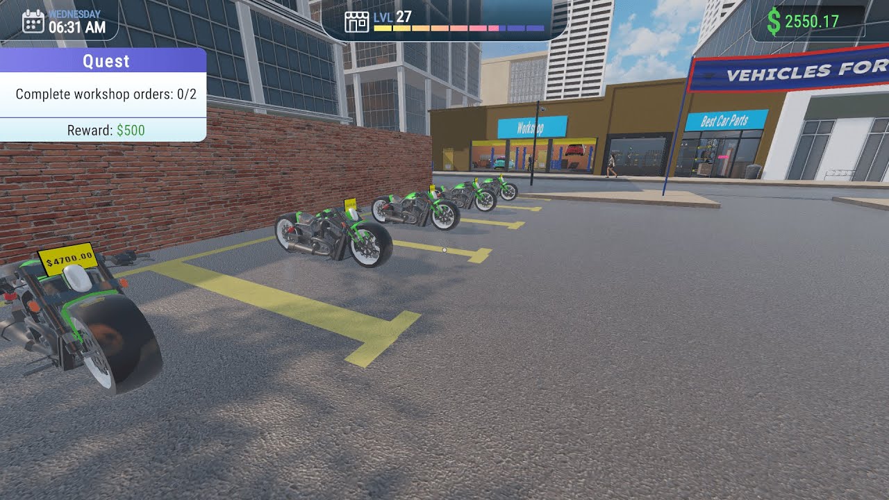 Car Mechanic Shop Simulator -Motorcycle trade - long play  (New Simulation game )